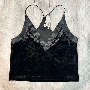 Black Velvet Crop Top